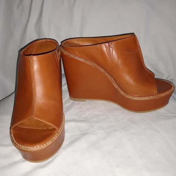 Etienne Aigner Leather Wedges - Picture 1 of 5